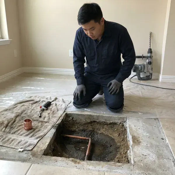 HDF Plumbing technician providing foundation leak repair in Jacksonville, FL